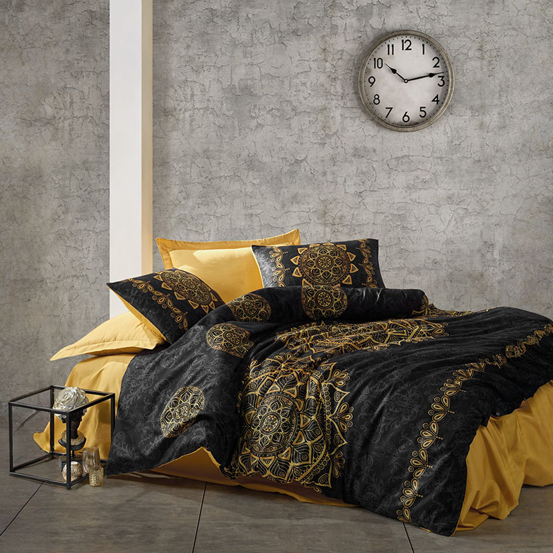 (cottonbox)100% Памучна Сатен постелнина - Alvina Gold