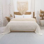 (Galena) 100% Памучно Waffle Пике/Прекривач 220*230 – Серија: ERIKA - БЕЖ