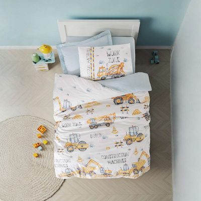 (cottonbox) Детска 100% Ranforce Памучна постелнина - Buildo - Blue