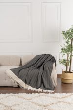 100% Памучни прекривачи за тросед 150*200 - Baliksirti - Black