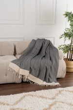 100% Памучни прекривачи за тросед 150*200 - Baliksirti - Anthracite