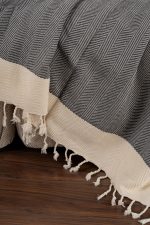 100% Памучни прекривачи за тросед 150*200 - Baliksirti - Anthracite - Image 3