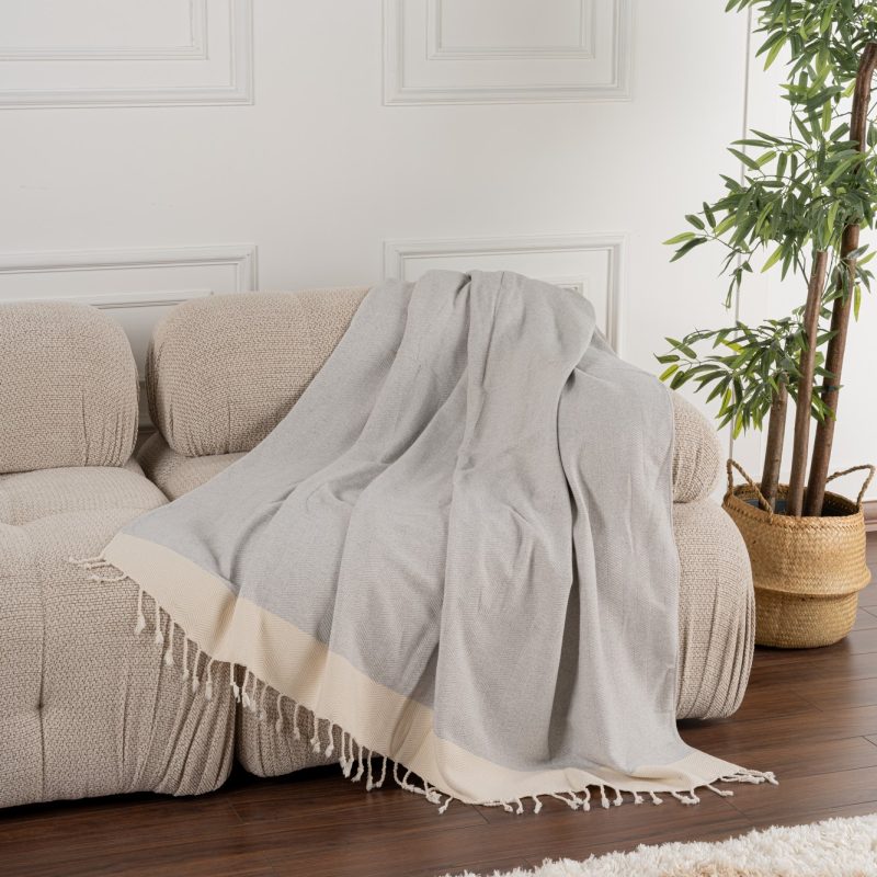 100% Памучни прекривачи за тросед 150*200 -Baliksirti - Grey