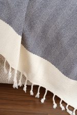 100% Памучни прекривачи за тросед 150*200 -Baliksirti - Indigo Blue - Image 4