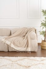 100% Памучни прекривачи за тросед 150*200 - Baliksirti - Beige - Image 2