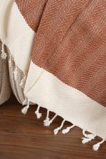 100% Памучни прекривачи за тросед 150*200 -Baliksirti - Tile Red - Image 3