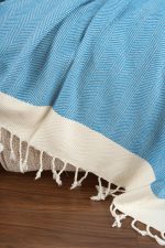 100% Памучни прекривачи за тросед 150*200 Baliksirti - Turquoise - Image 2