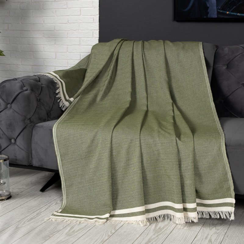 100% Памучни прекривачи за тросед 170*230 - Alinda - Green