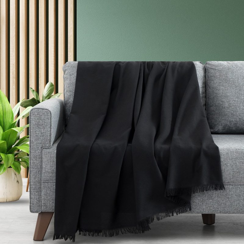 100% Памучни прекривачи за тросед 160*200 - Lalin 200 - Black