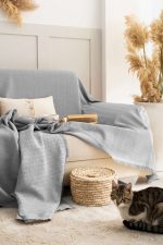 100% Памучни прекривачи за тросед 180*300 - Light Grey - Image 3