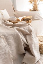 100% Памучни прекривачи за тросед 180*300 - Rio - Beige - Image 5