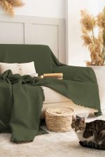 100% Памучни прекривачи за тросед 180*300 - Rio - Khaki - Image 2