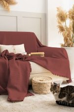 100% Памучни прекривачи за тросед 180*300 - Rio - Tile Red - Image 6