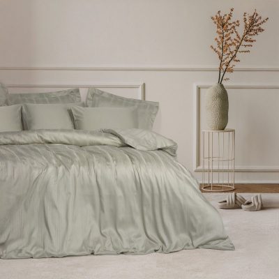 Premium Bamboo сатен постелнина - Bamboo Stripe - Biege