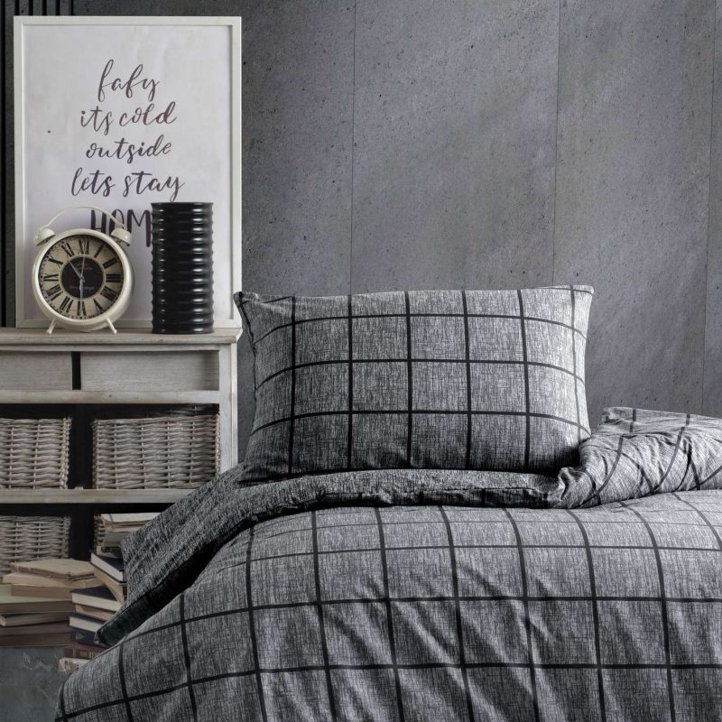 Kare - Black – Единечна Ranforce постелнина