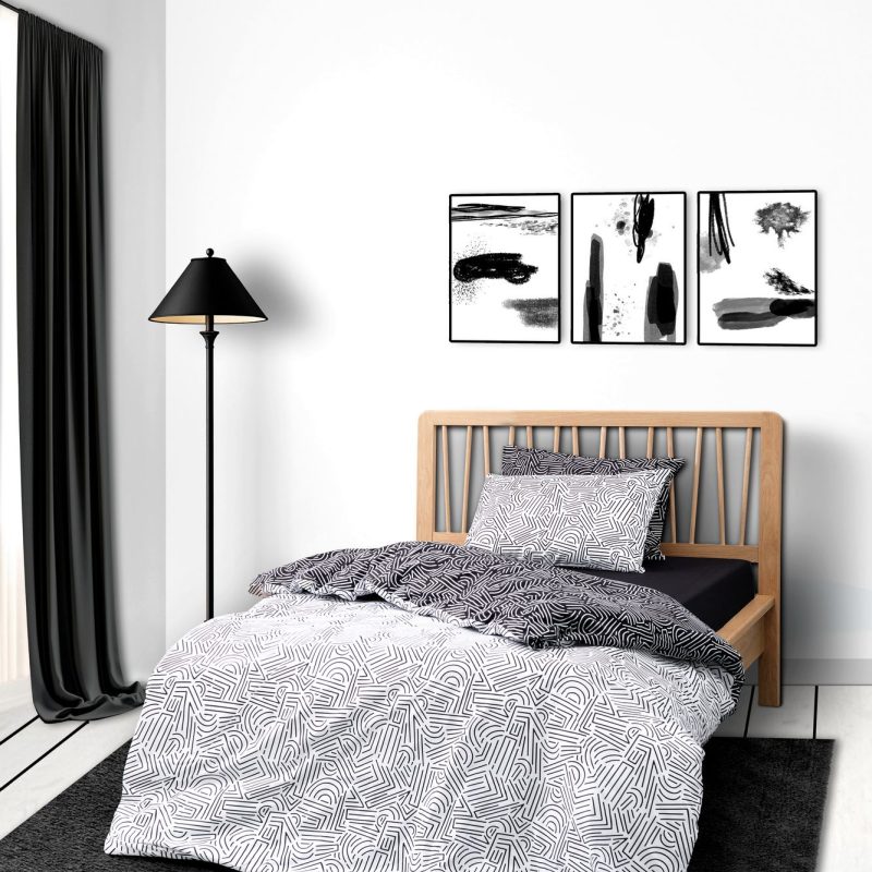 Maze - Black – Единечна Ranforce постелнина