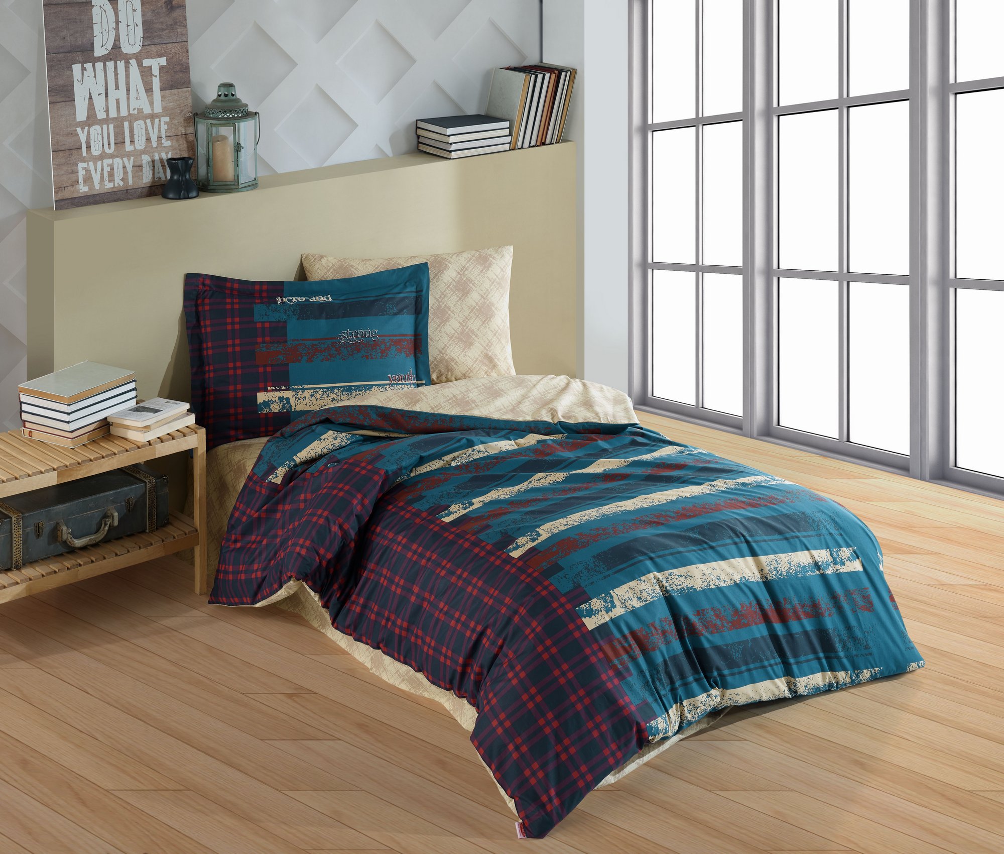 113HBY297420-201.jpg Vivaldi - Green – Poplin единечна постелнина - Image 1