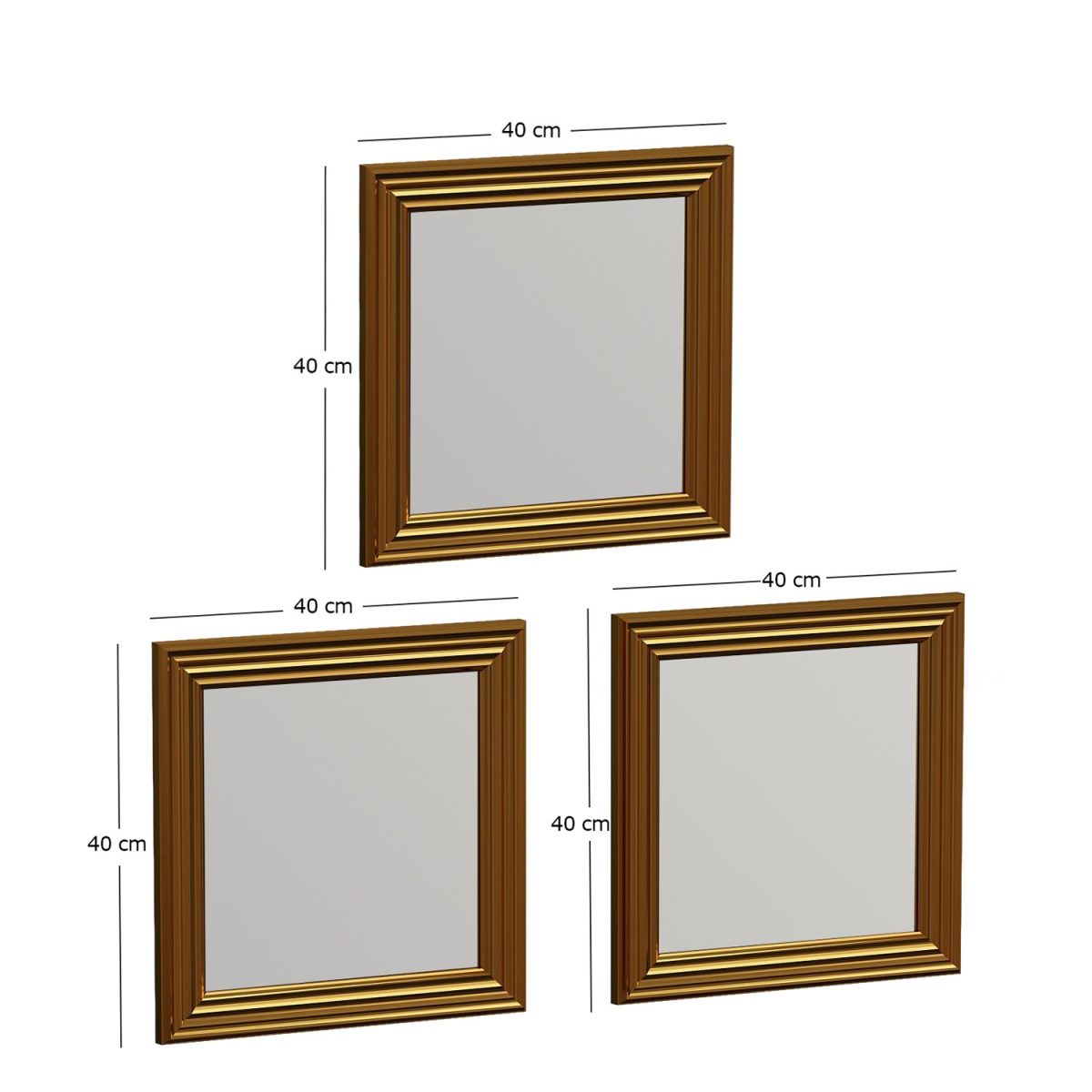 Otto - Gold – Комплет огледала (3 парчиња) - Image 6