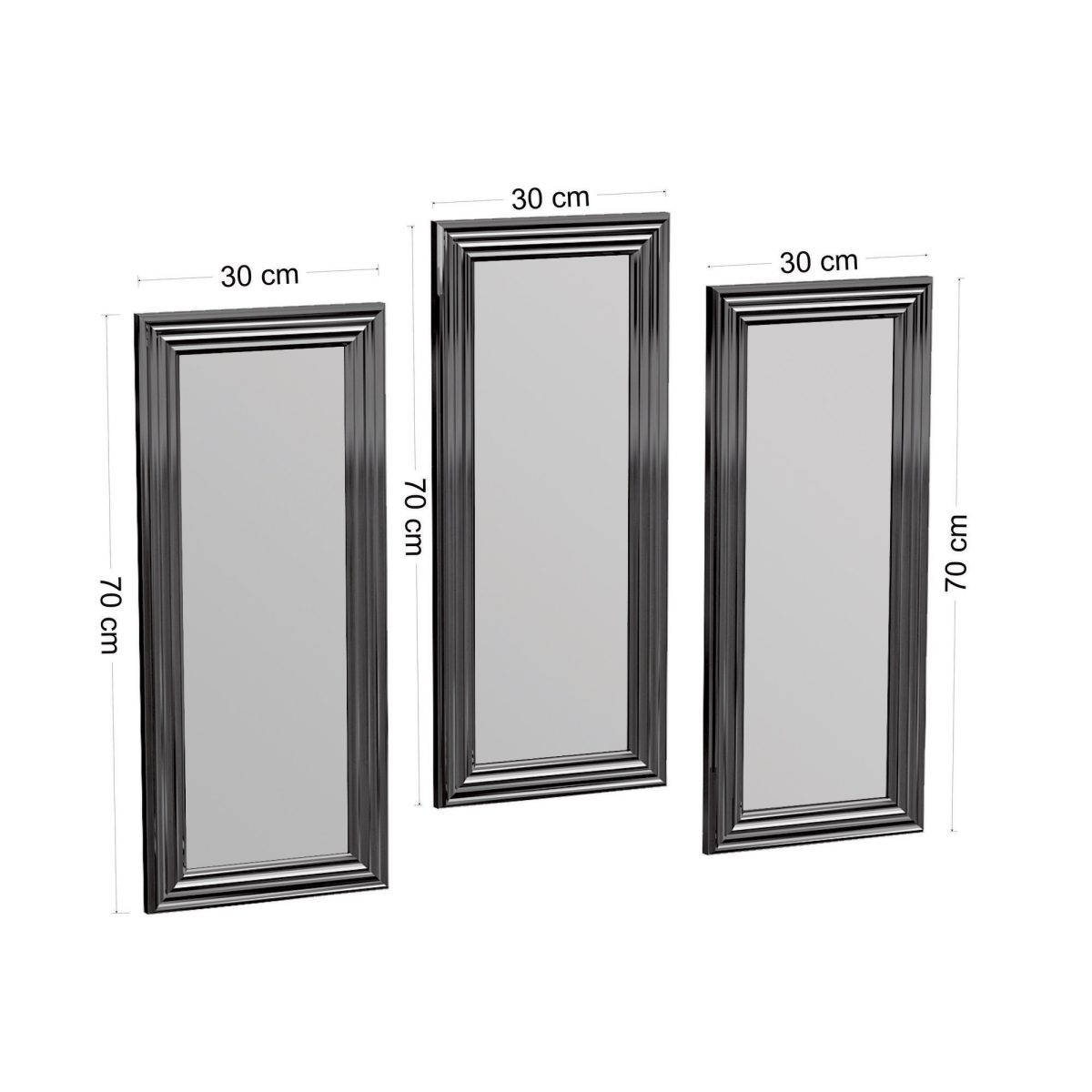 Lavia - Silver – Комплет огледала (3 парчиња) - Image 4