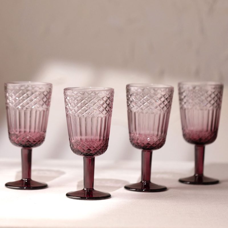 Vega 280 - Burgundy – Стаклен комплет (4 парчиња)