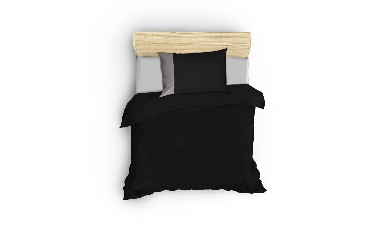 Plain - Black, Grey – Единечна Ranforce постелнина - Image 2