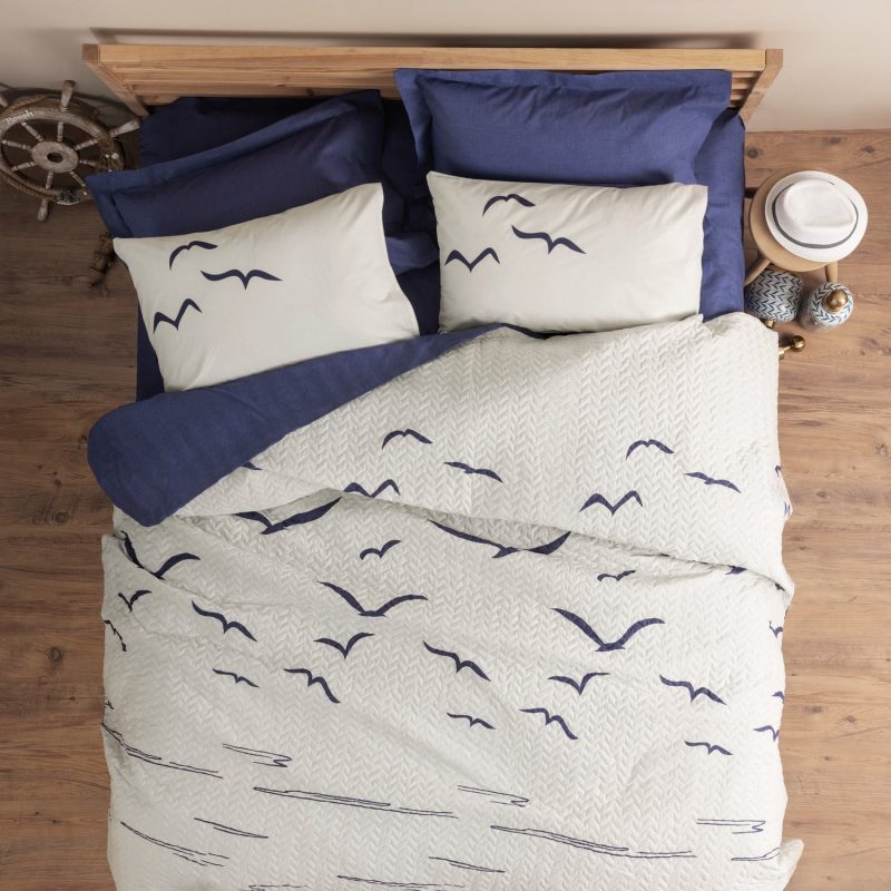 Larum - Dark Blue – Единечна постелнина Four Seasons