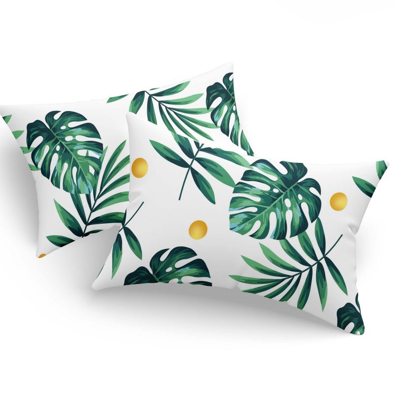 Monstera - Green – Комплет навлаки за перница (2 парчиња)