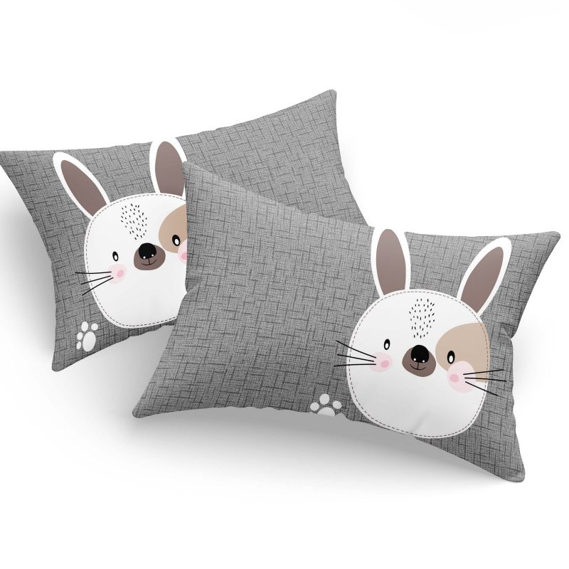 Tavşancık - Light Brown, Grey, Pink – Комплет навлаки за перница (2 парчиња)