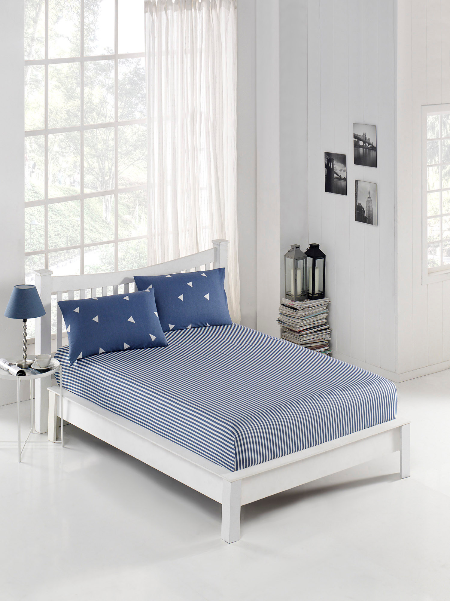 143EPJ053720-201.jpg Üçgen – Сет од дупли чаршав(160*200*20) со навлаки за перници - Image 1