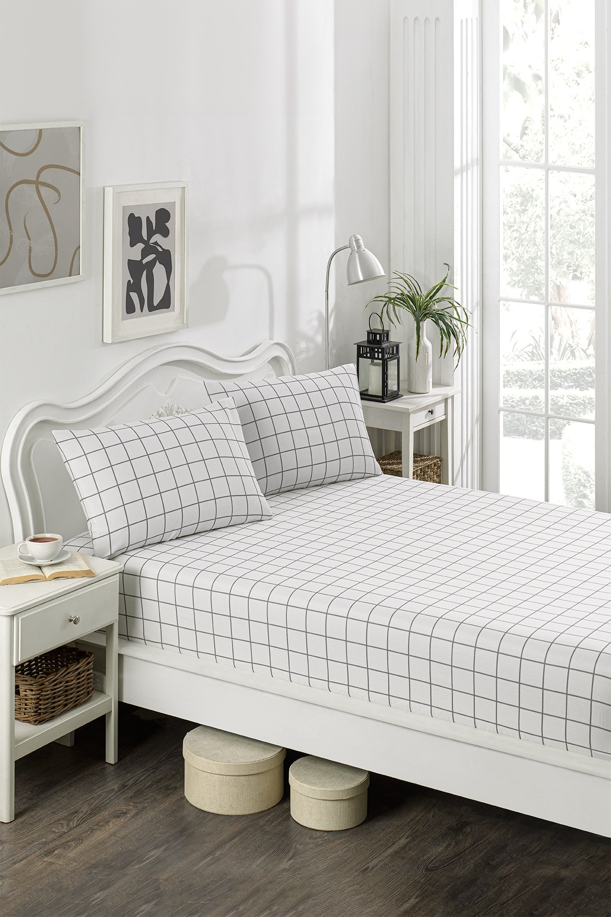 143EPJ054120-201.jpg Artus - Grey – Сет од дупли чаршав(160*200*20) со навлаки за перници - Image 1