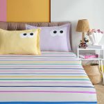 Funny Cizgili - Yellow – Сет од дупли чаршав(160*200*20) со навлаки за перници