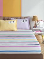 Funny Cizgili - Yellow – Сет од дупли чаршав(160*200*20) со навлаки за перници