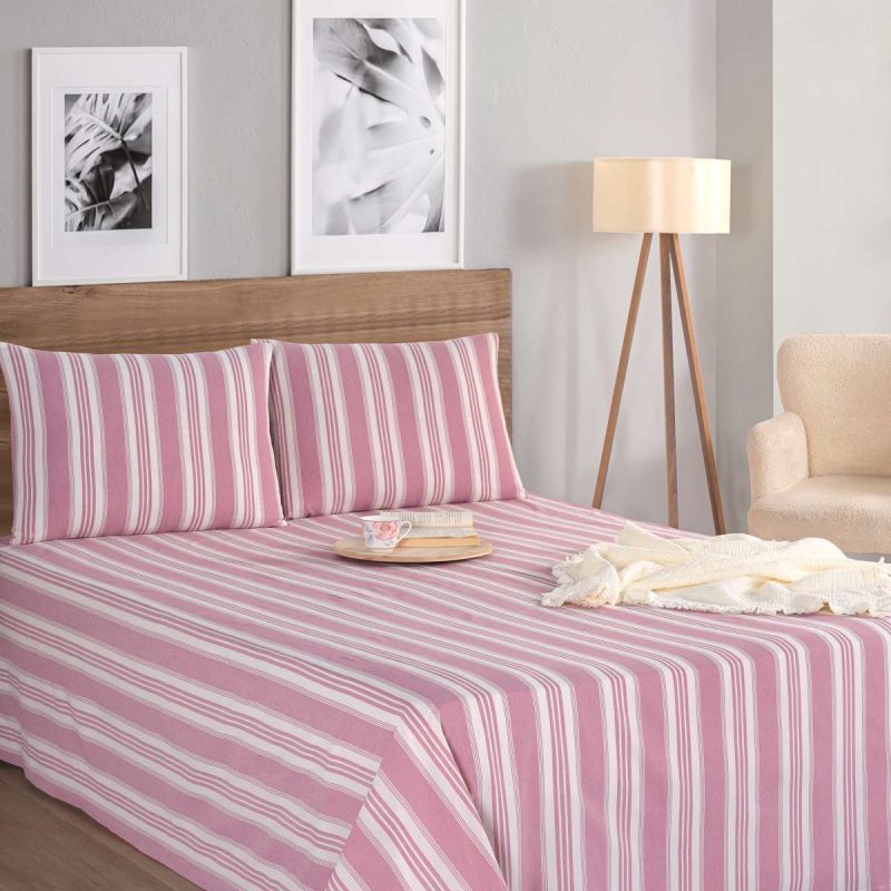 Soft Line - Claret Red – Сет од дупли чаршав со навлаки за перници