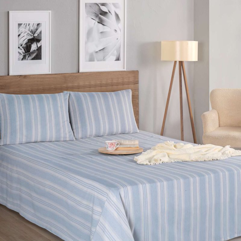 Soft Line - Grey – Сет од дупли чаршав со навлаки за перници