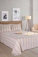 Soft Line - Beige – Сет од единечен чаршав со наплака за перница - Image 2