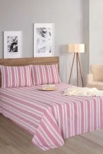 Soft Line - Claret Red – Сет од единечен чаршав со наплака за перница - Image 2