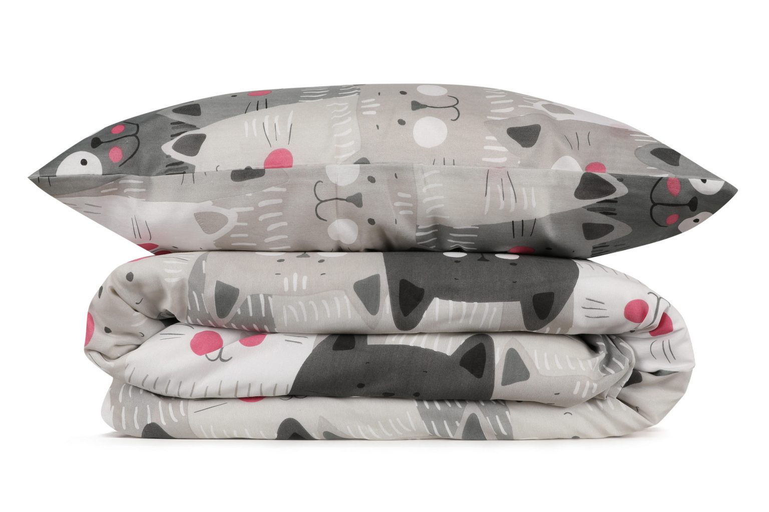 Duvarda Kediler - Grey – Единечна постелнина - Image 3