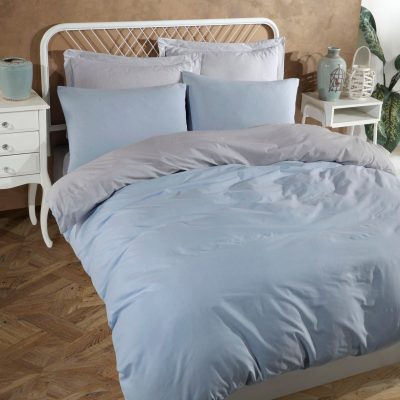 Solid - Light Blue, Grey – Дупла постелнина