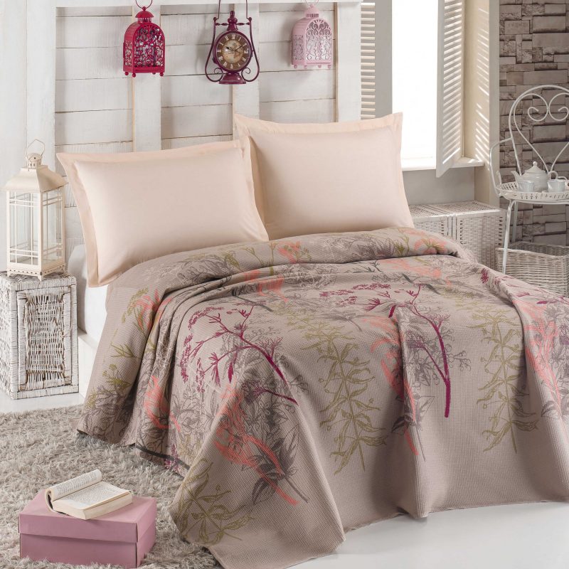 Urla - Beige – Пике прекривач