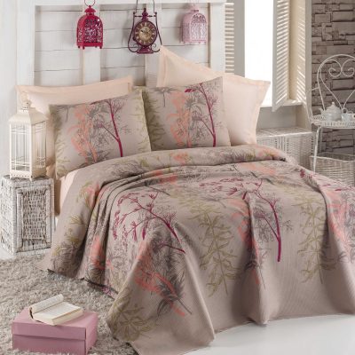 Urla - Beige – Сет двоен пике и навлака за перница