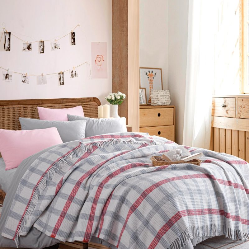 Warm Soft - Grey, Red – Двојно ќебе