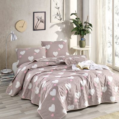 Herz - Dusty Rose – Сет Дупли прекривач и навлака за перница