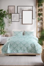 Post - Water Green – Сет Дупли прекривач и навлака за перница