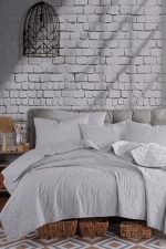 Solid - Grey – Сет Дупли прекривач и навлака за перница - Image 2