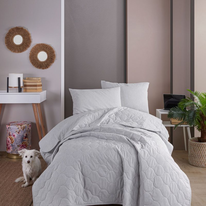 Solid - Grey – Сет единечен пике прекривач