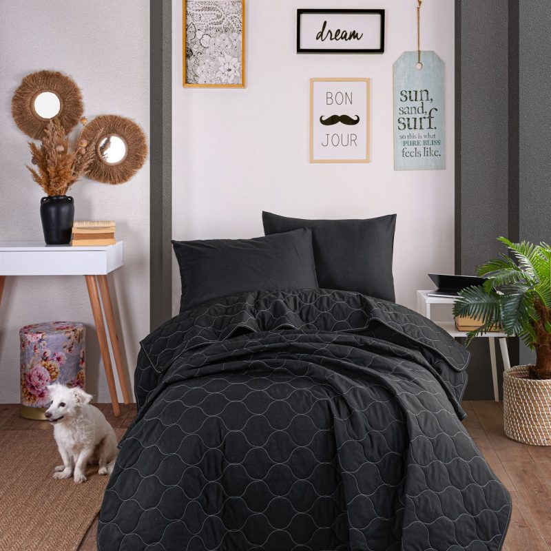 Solid - Black – Сет единечен пике прекривач