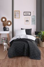 Solid - Black, Grey – Сет единечен пике прекривач