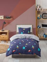 Uzay - Dark Blue – Сет јорганска навлака и навлака за перница 140*200