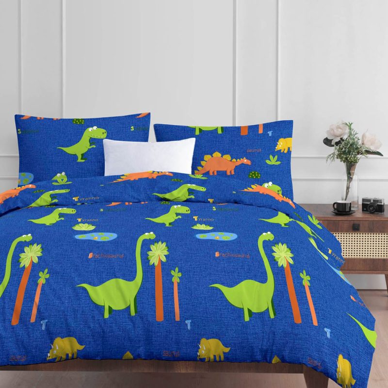 Dinolar - Dark Blue – Сет јорганска навлака и навлака за перница 140*200