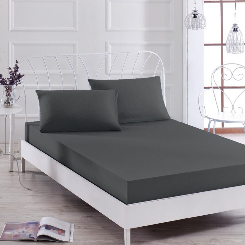 Düzboya - Black – Сет од единечен чаршав со наплака за перница